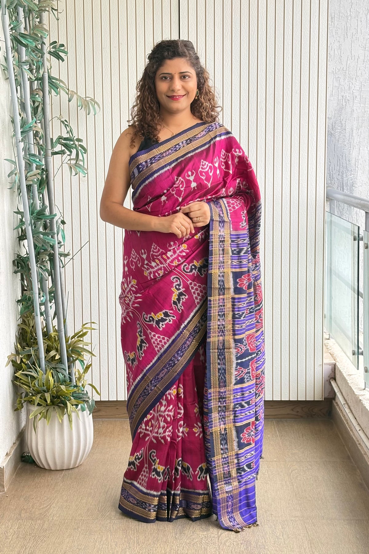 Exclusive Odisha Ikkat Khandua Silk Saree - Rani