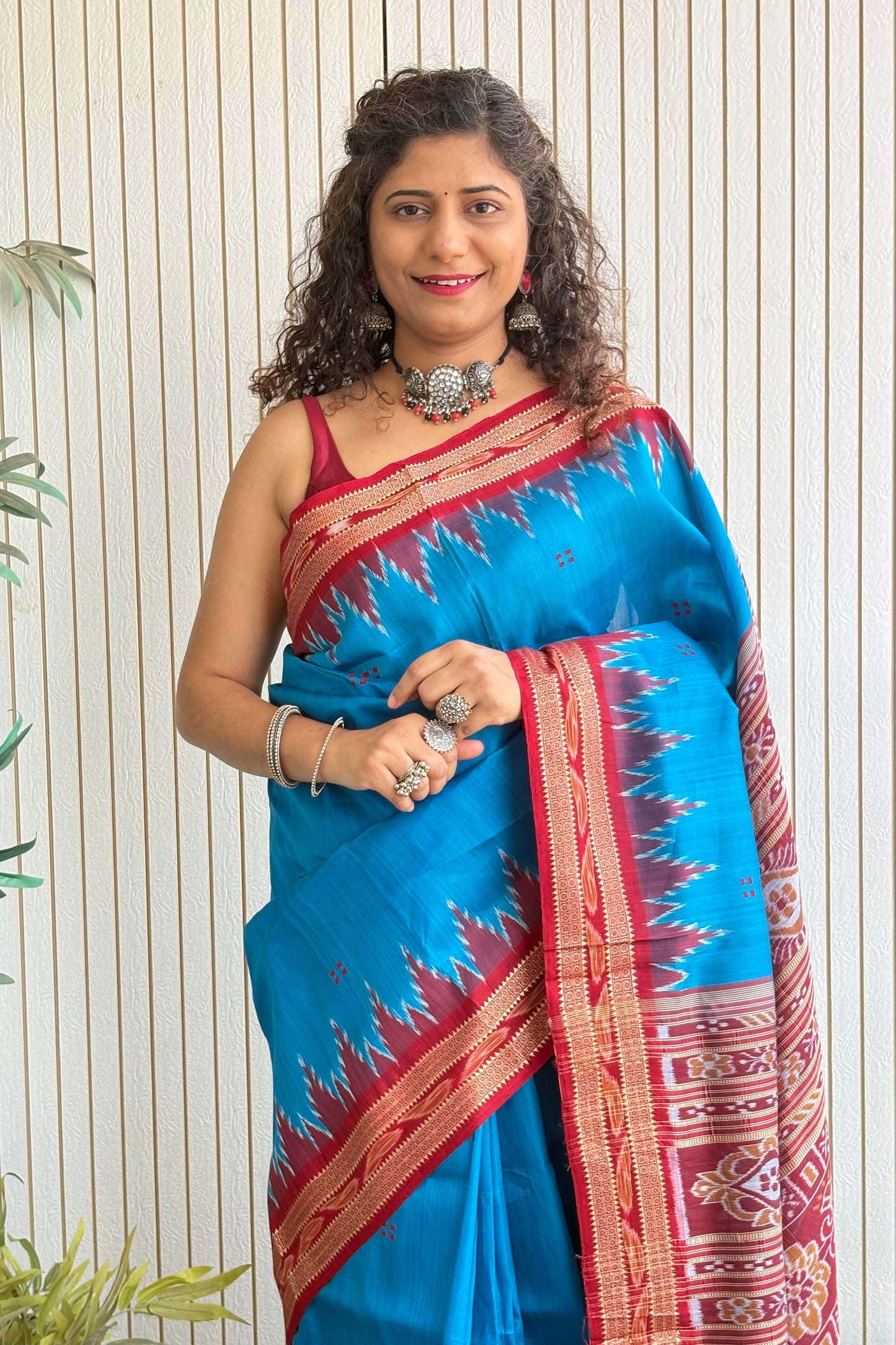 Odisha Ikkat Khandua Pure Silk Saree- Blue