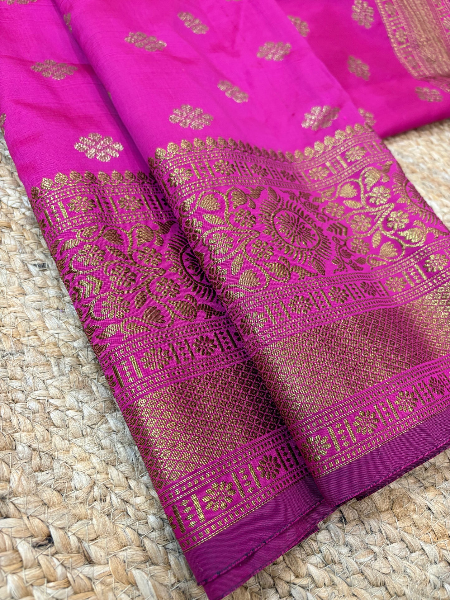 Banarasi Silk Blouse Piece - Magenta