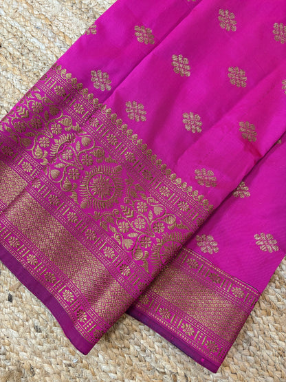 Banarasi Silk Blouse Piece - Magenta