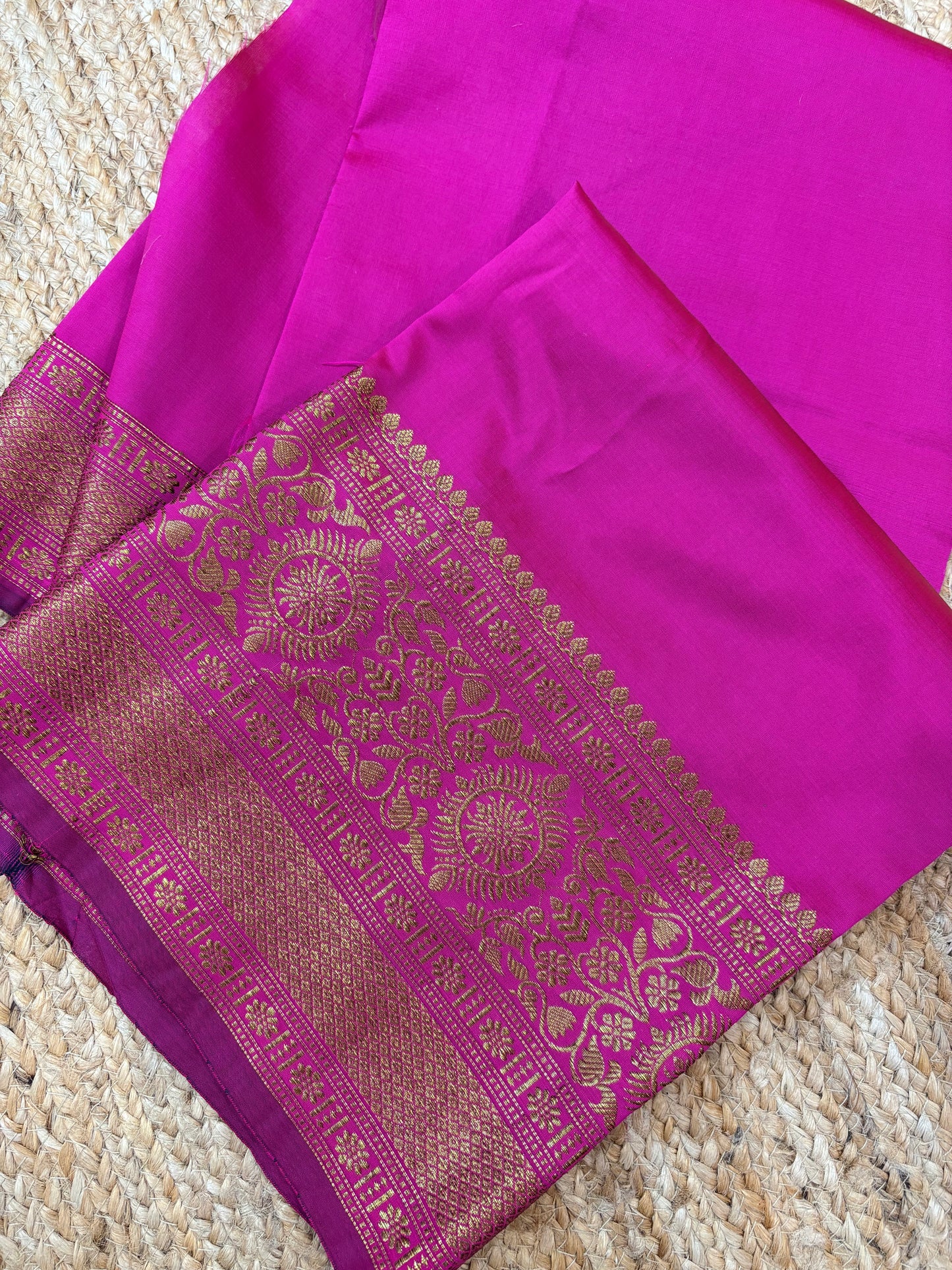 Banarasi Silk Blouse Piece - Magenta