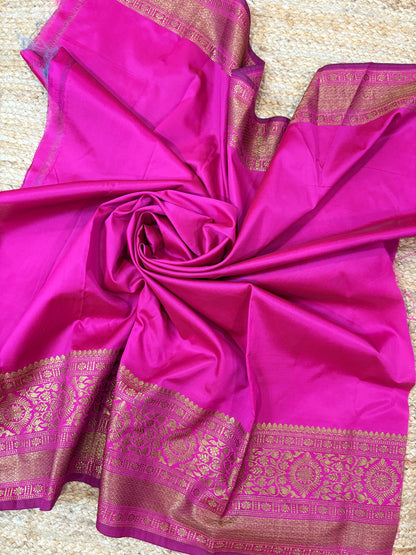 Banarasi Silk Blouse Piece - Magenta