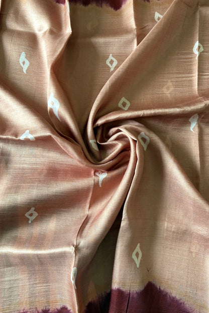 Murshidabad Pure Silk Saree With Hand Batik Print