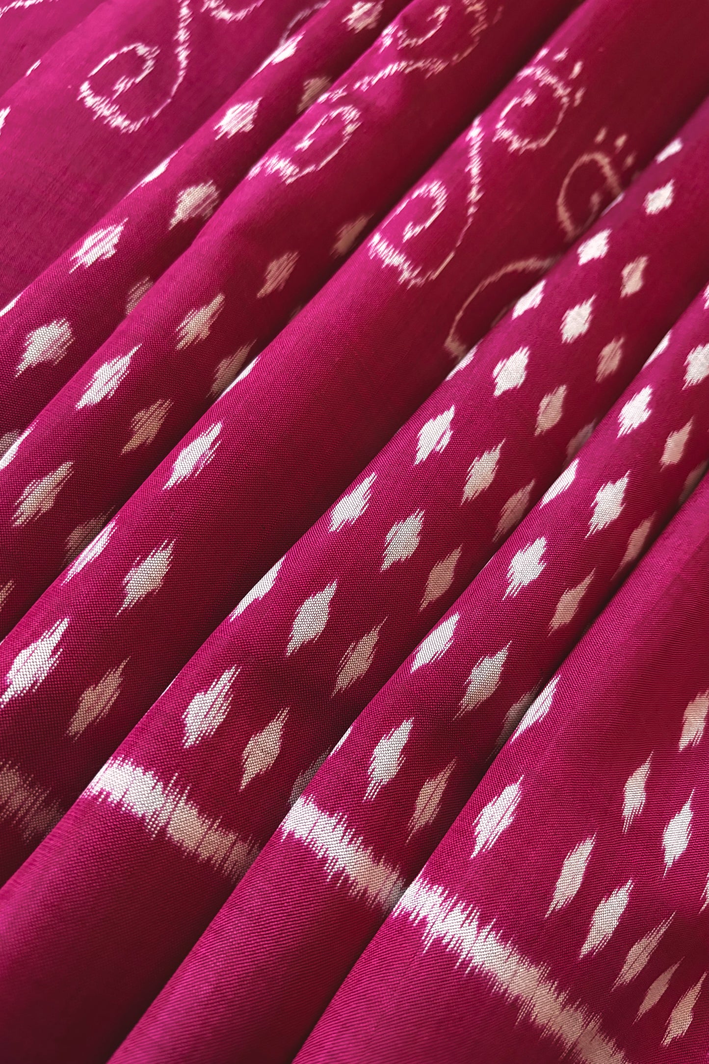 Exclusive Odisha Ikkat Khandua Pure Silk Saree- Raspberry Pink