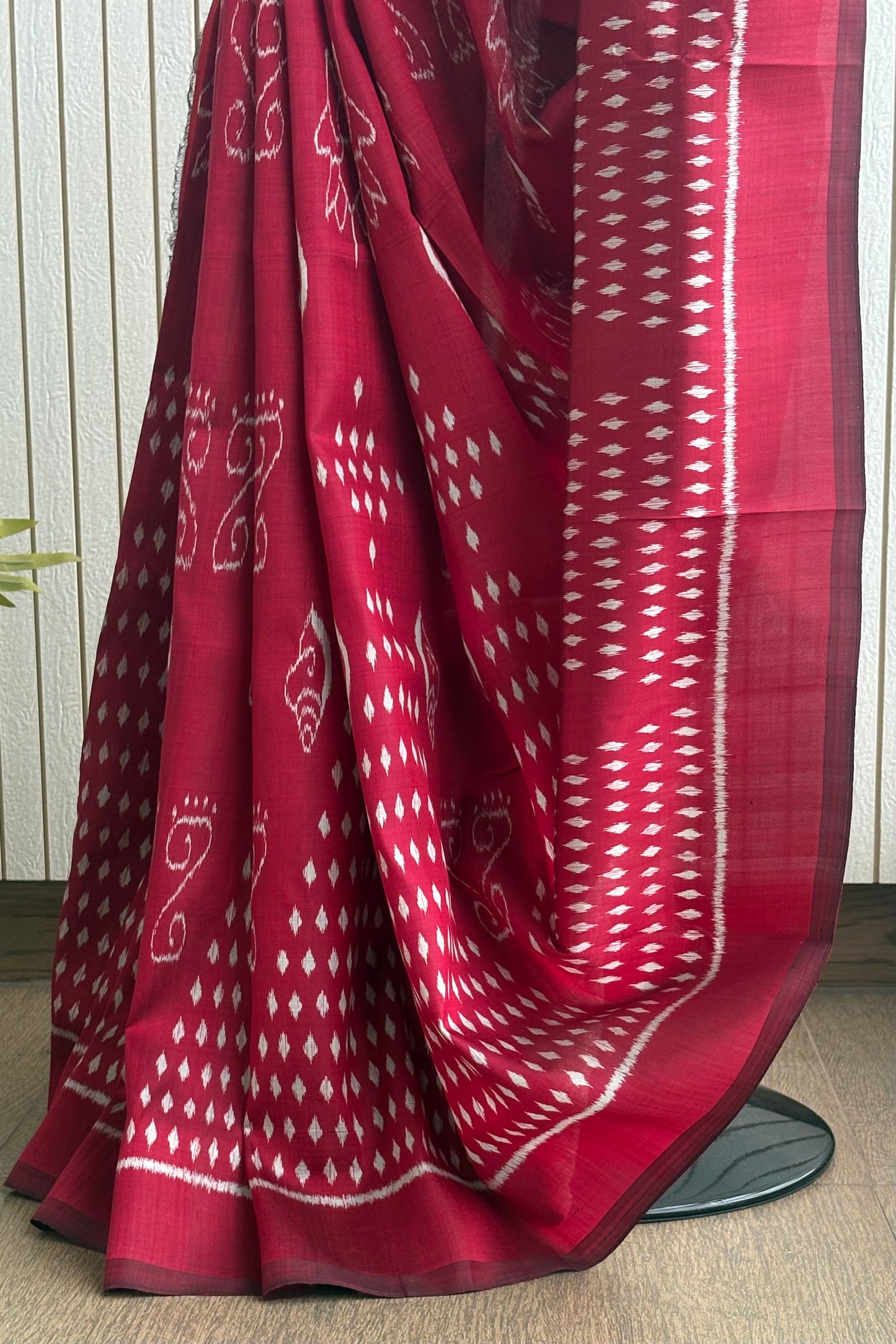 Exclusive Odisha Ikkat Khandua Pure Silk Saree- Raspberry Pink