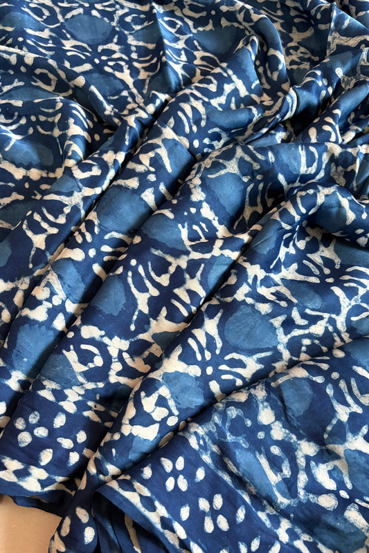 Hand Block Print on Modal- Indigo