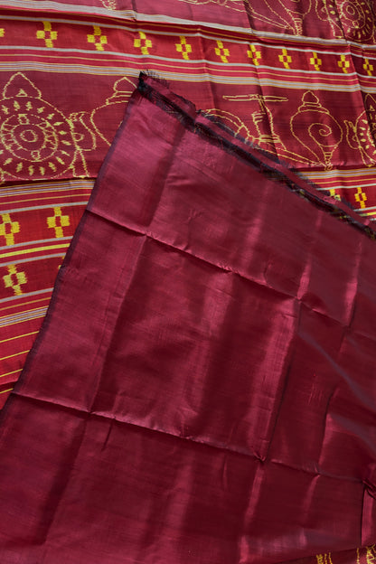 Exclusive Odisha Ikkat Pure Silk Saree- Maroon