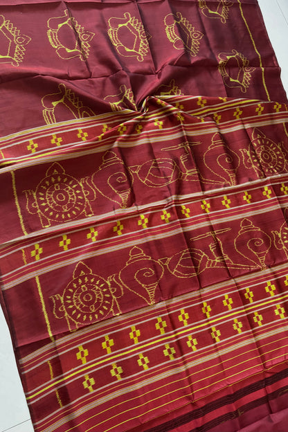 Exclusive Odisha Ikkat Pure Silk Saree- Maroon