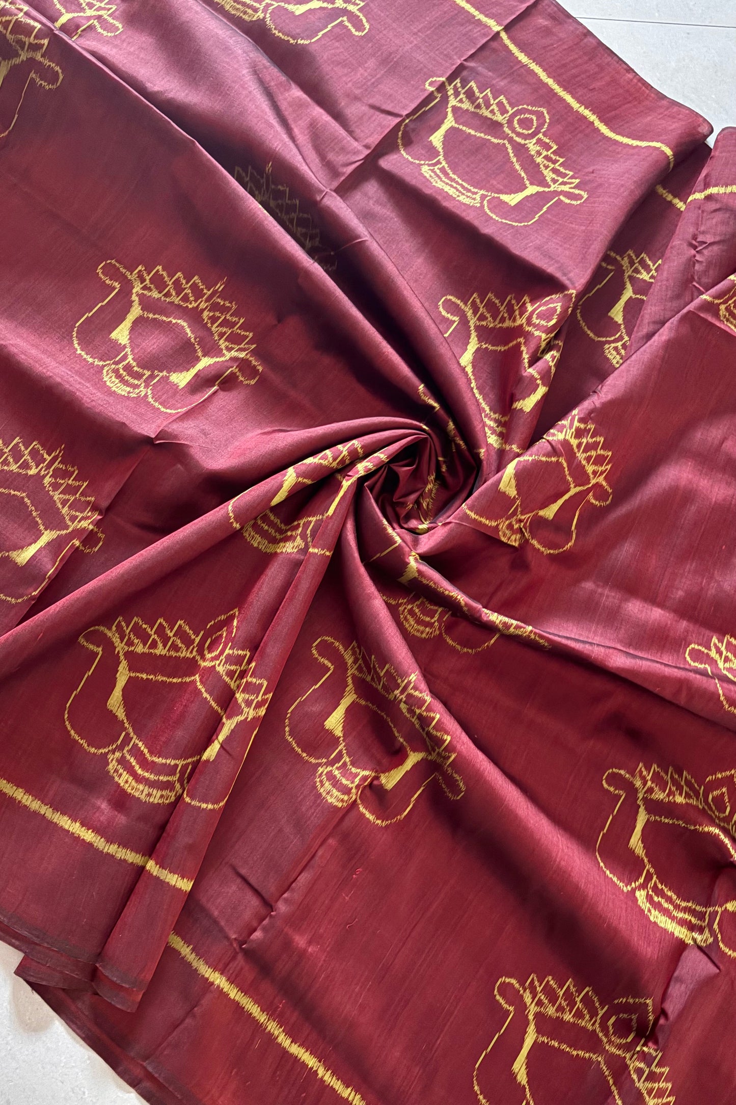 Exclusive Odisha Ikkat Pure Silk Saree- Maroon