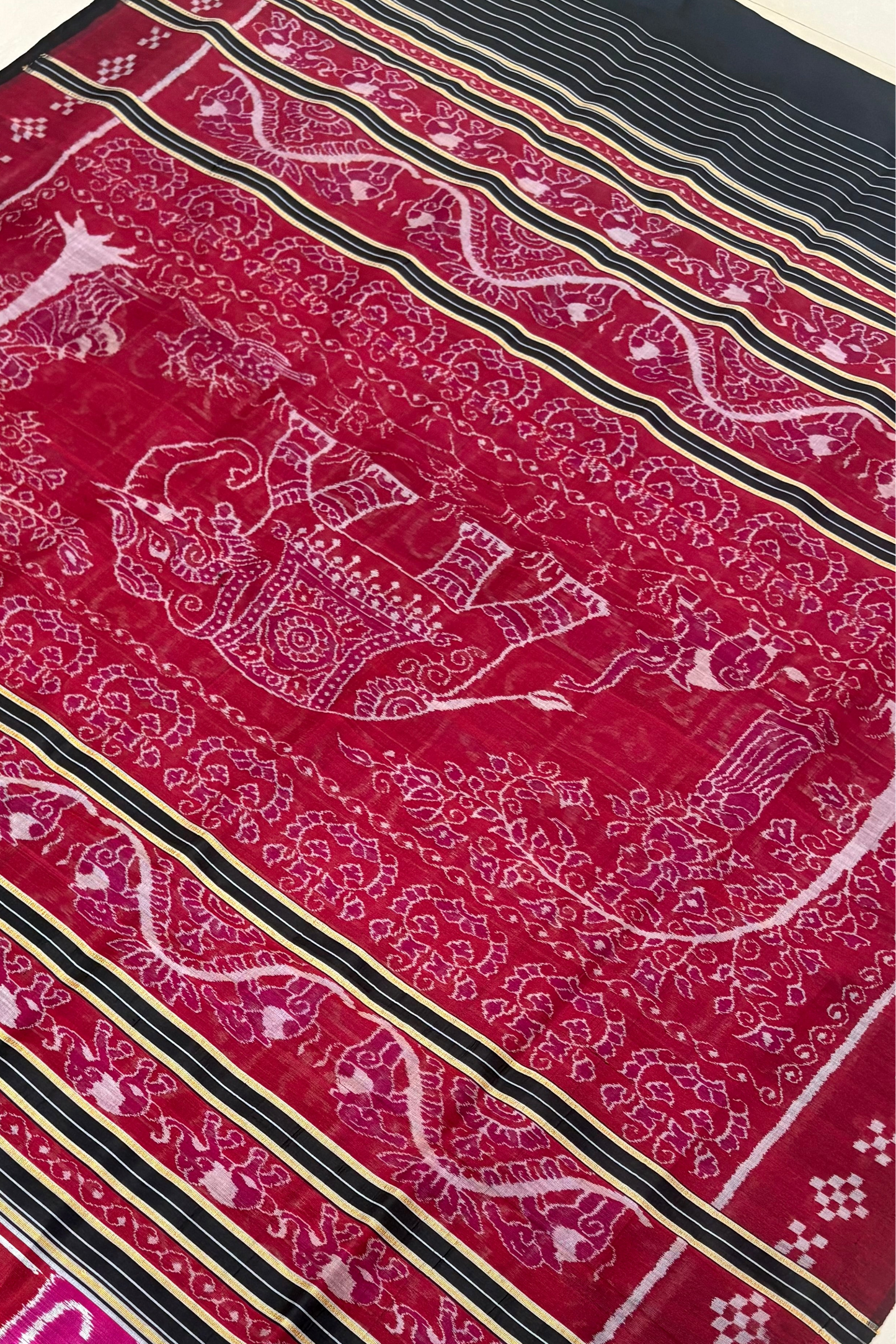 Exclusive Ikkat Pure Silk Saree-  Odia Varnamala With Airabat Palla