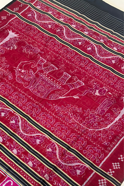 Exclusive Ikkat Pure Silk Saree-  Odia Varnamala With Airabat Palla