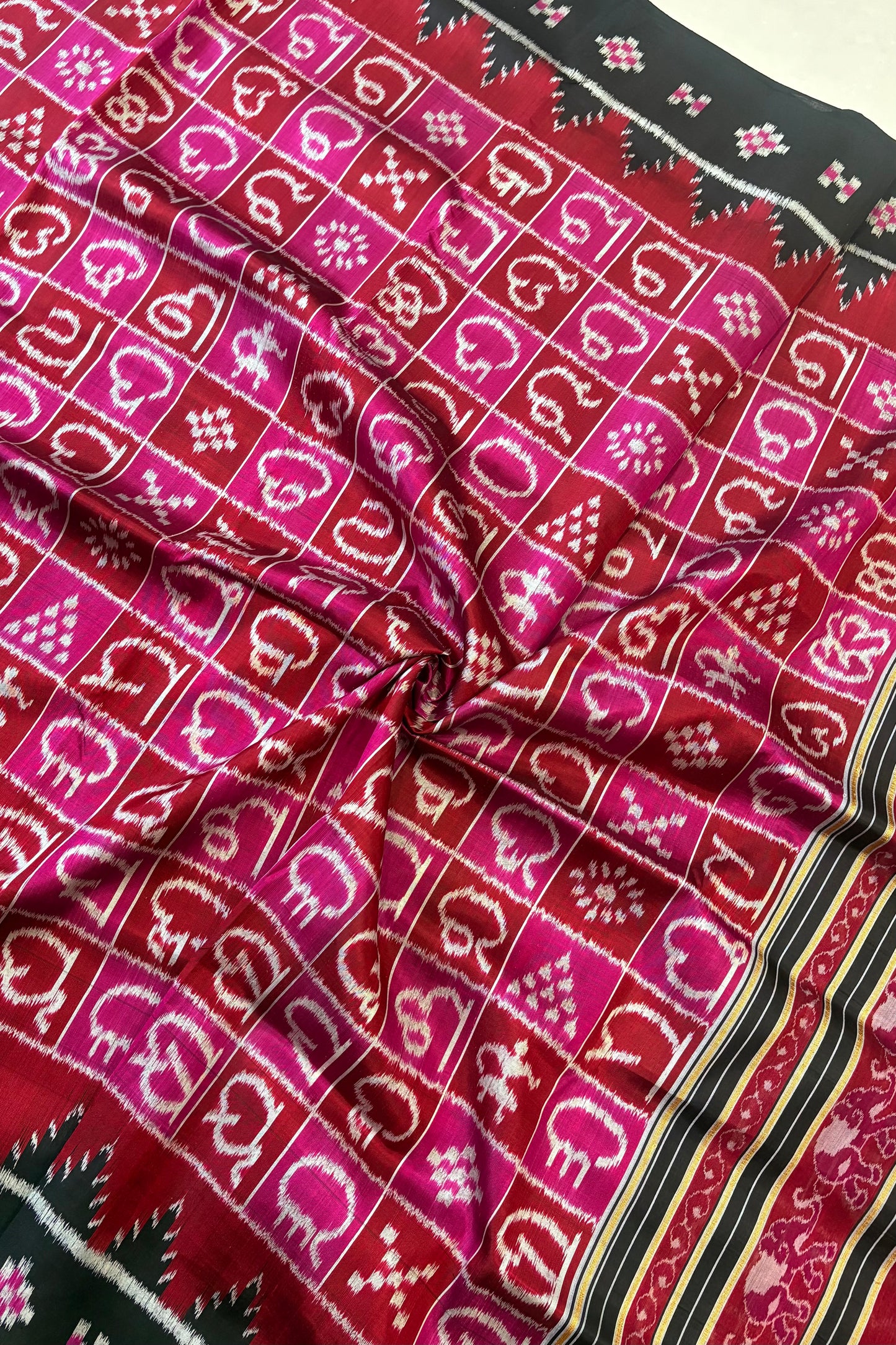 Exclusive Ikkat Pure Silk Saree-  Odia Varnamala With Airabat Palla