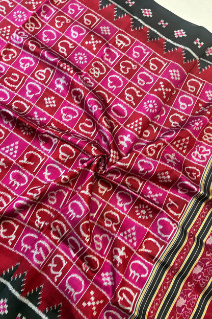 Exclusive Ikkat Pure Silk Saree-  Odia Varnamala With Airabat Palla