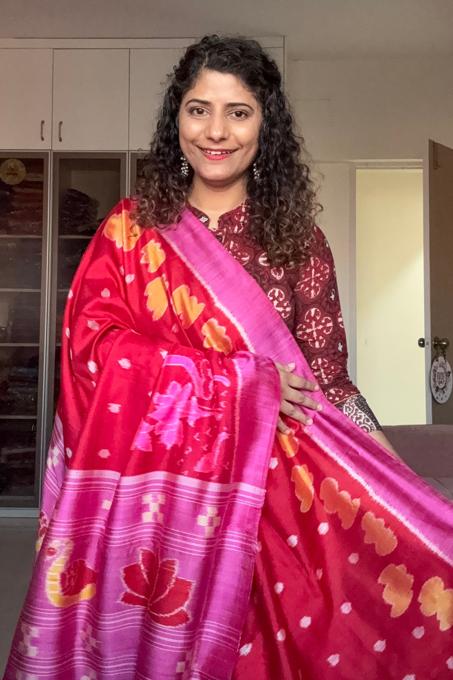 Exclusive Odisha Ikkat Pure Silk Saree- Red