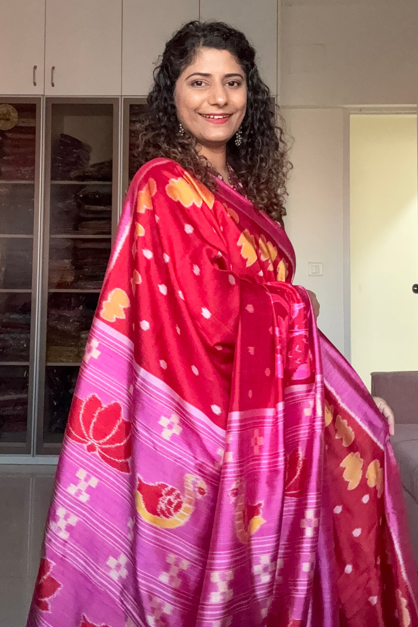 Exclusive Odisha Ikkat Pure Silk Saree- Red