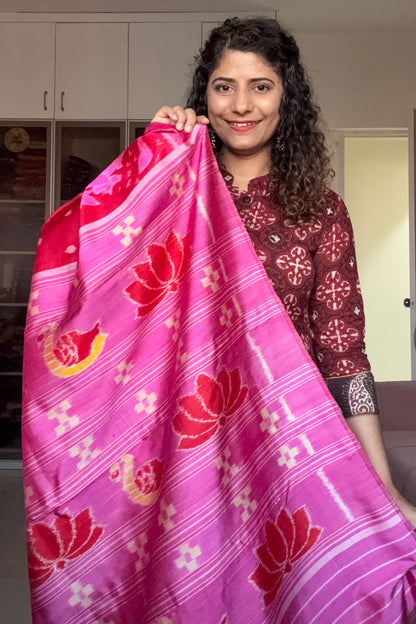 Exclusive Odisha Ikkat Pure Silk Saree- Red