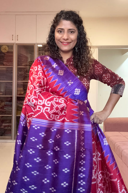 Exclusive Odisha Ikkat Pure Silk Saree- Red