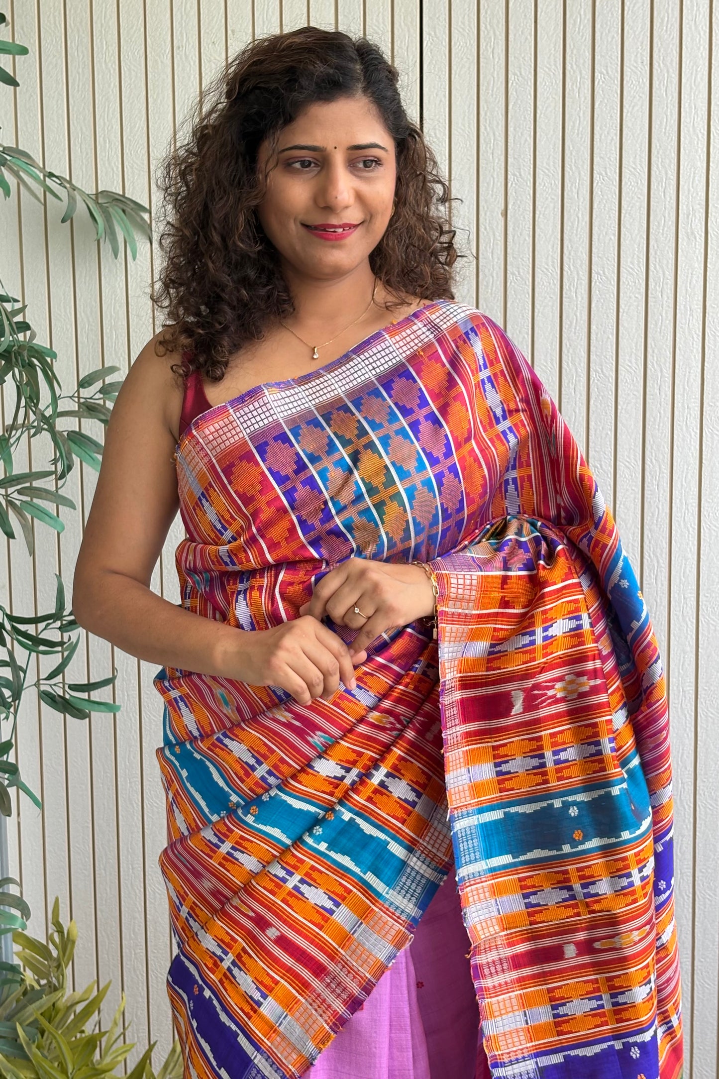 Exclusive Ganga Jamuna Border Double Pallu Berhampuri Pure Silk Patta Saree - Pink