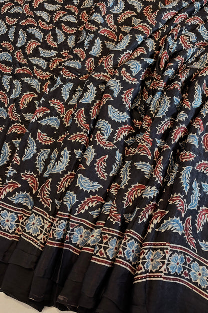 Ajrakh on Modal- Black (Multi Color)