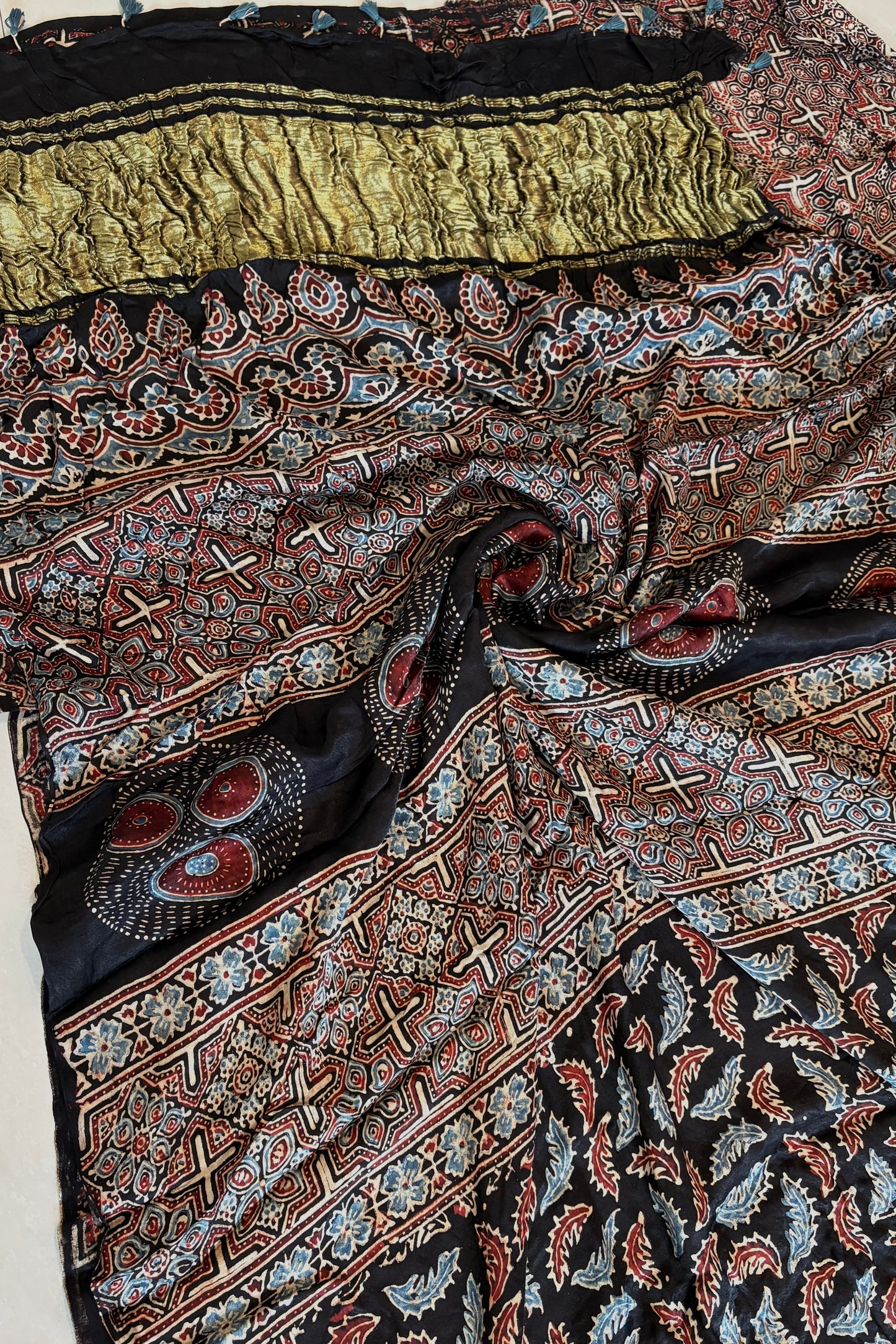 Ajrakh on Modal- Black (Multi Color)