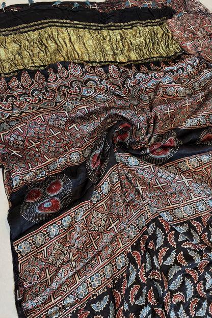 Ajrakh on Modal- Black (Multi Color)