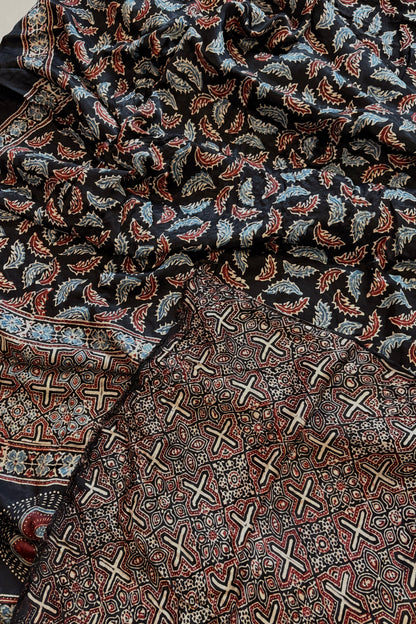 Ajrakh on Modal- Black (Multi Color)