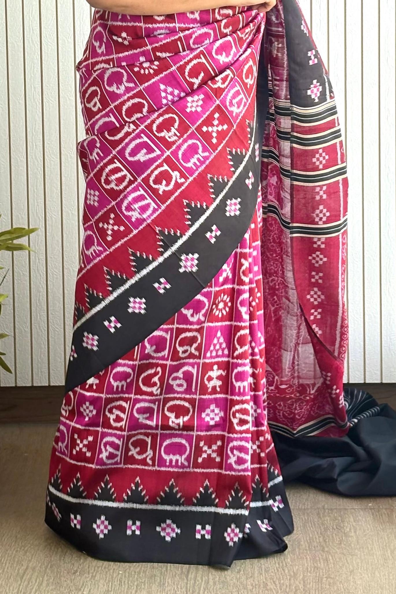 Exclusive Ikkat Pure Silk Saree-  Odia Varnamala With Airabat Palla