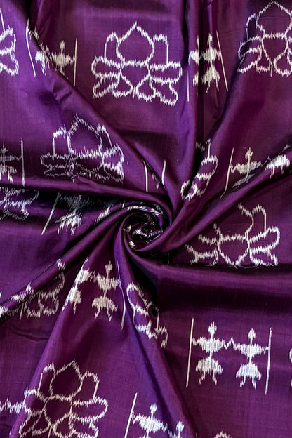 Exclusive Khandua Ikkat Silk Saree - Aubergine