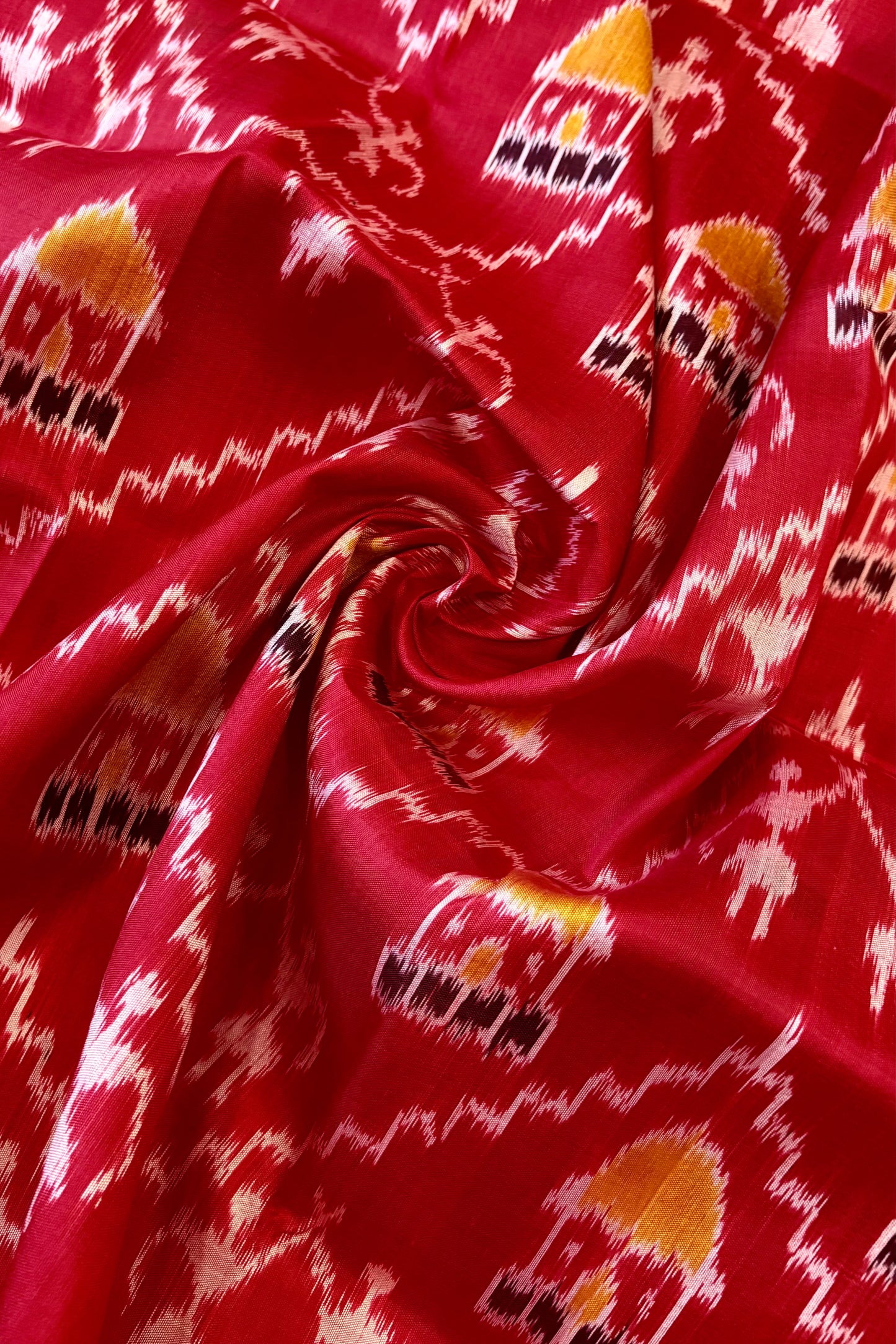 Odisha Ikkat Khandua Pure Silk Saree- Red