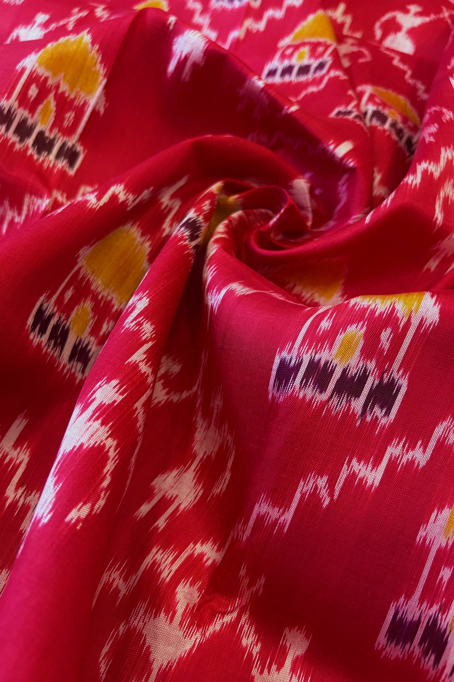 Odisha Ikkat Khandua Pure Silk Saree- Red
