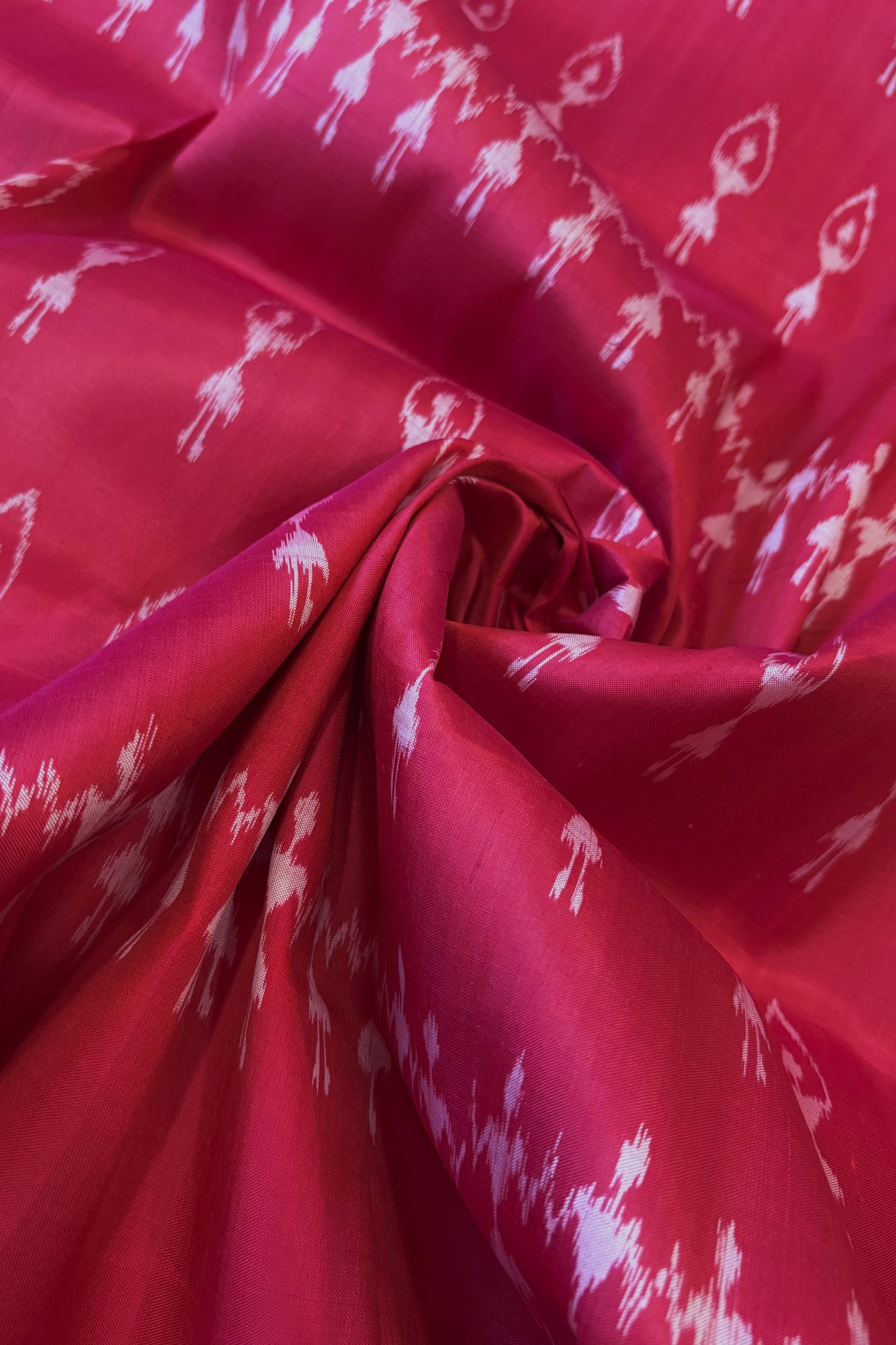Odisha Ikkat Khandua Pure Silk Saree- Dual Tone Carrot Red