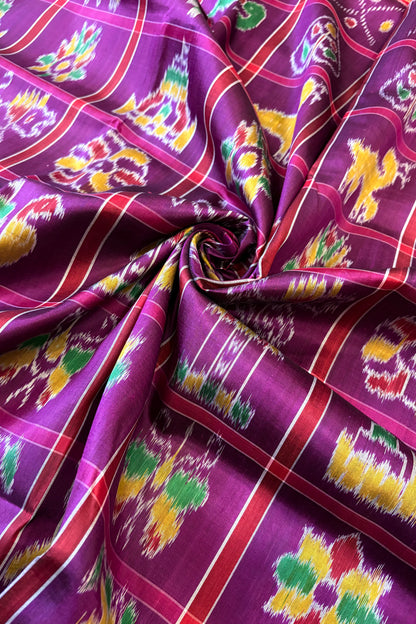 Nabakothi Khandua Pure Silk Saree: Purple