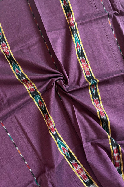 Odisha Ikkat Pure Cotton Stole-Burgundy