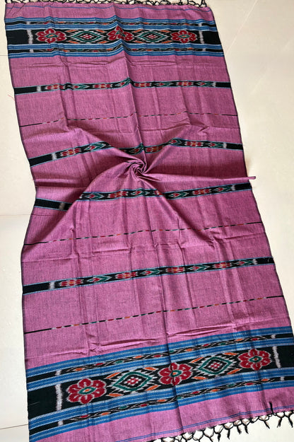 Odisha Ikkat Pure Cotton Stole-Mauve
