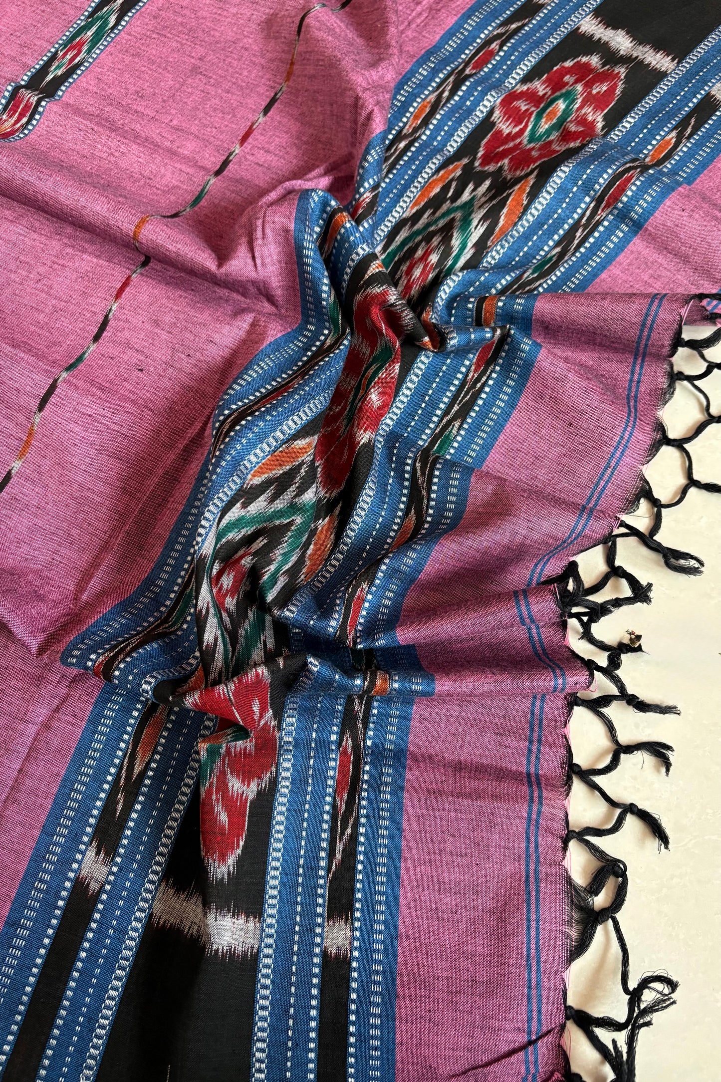 Odisha Ikkat Pure Cotton Stole-Mauve