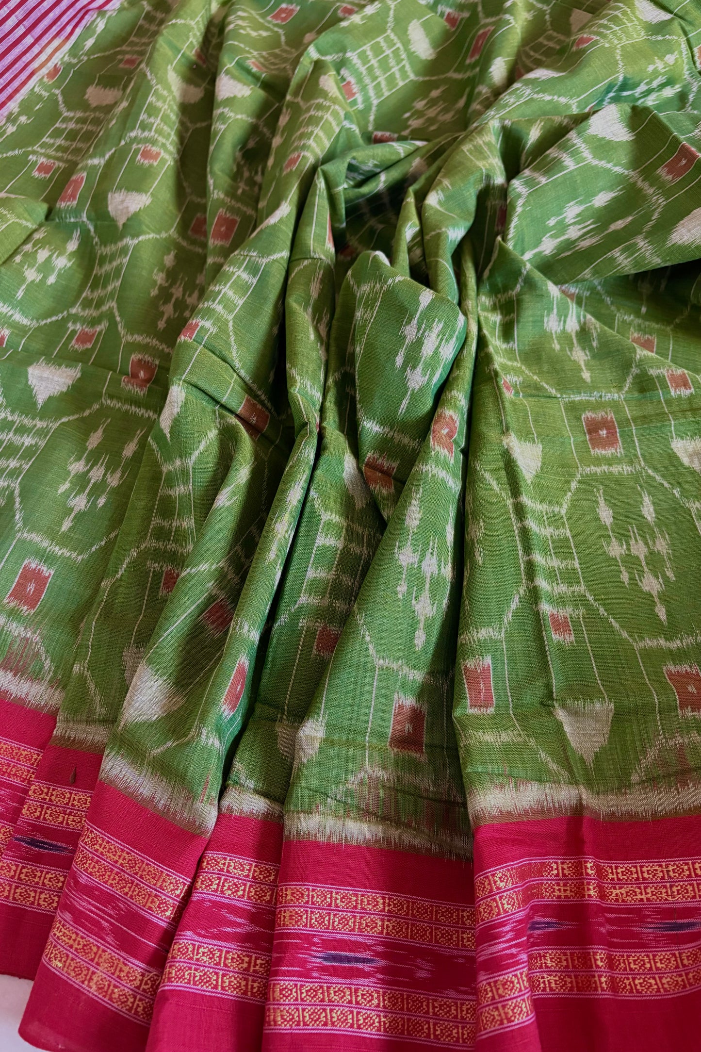 Exclusive Odisha Ikkat Khandua Cotton Saree - Green
