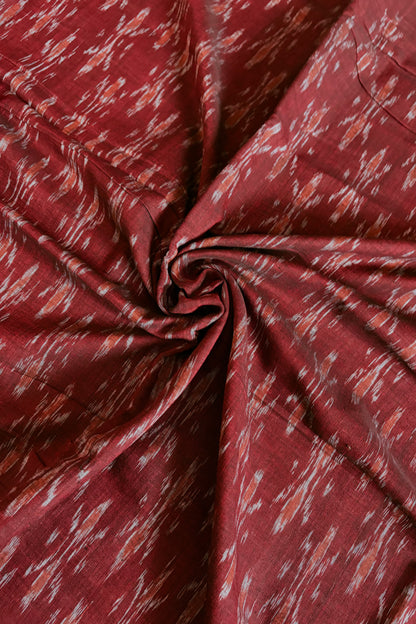 Odisha Ikkat Khandua Cotton Saree -Maroon-Orange