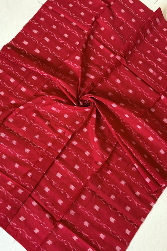 Pure Cotton Odisha Handloom Blouse Piece- Red