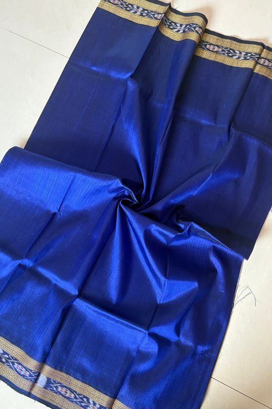 Pure Silk Odisha Ikkat Khandua Blouse Piece- Blue