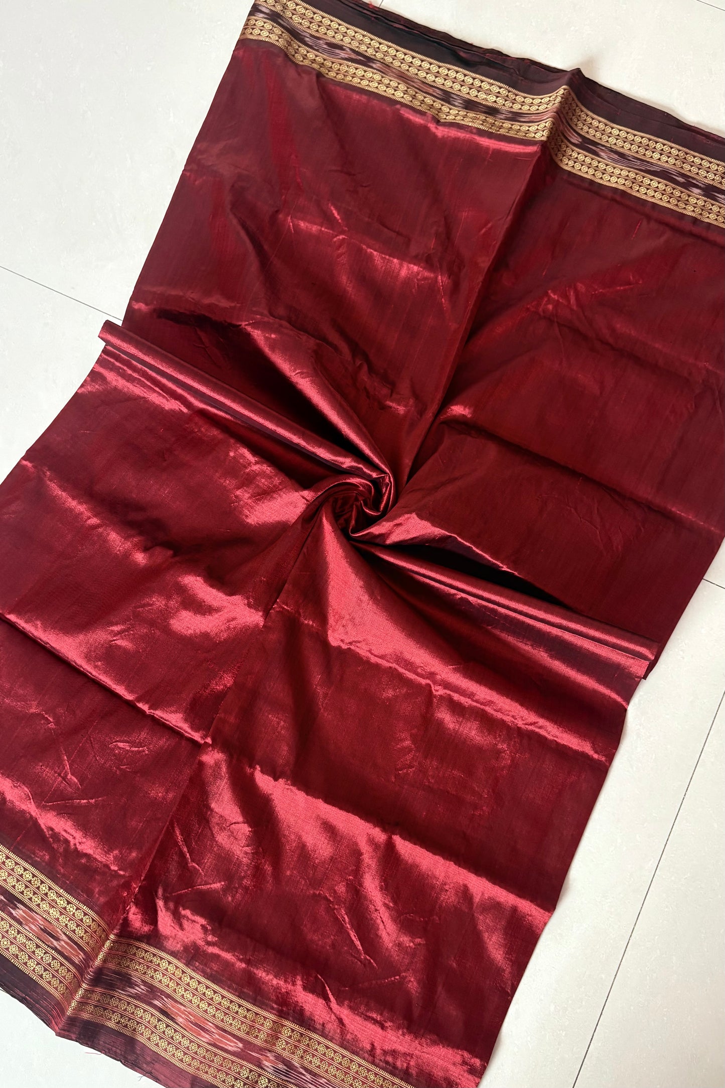 Pure Silk Odisha Ikkat Khandua Blouse Piece- Maroon