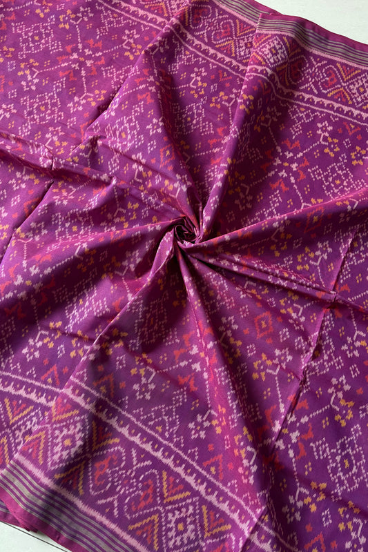 Single Ikkat Patola Saree - Dual Tone Purple