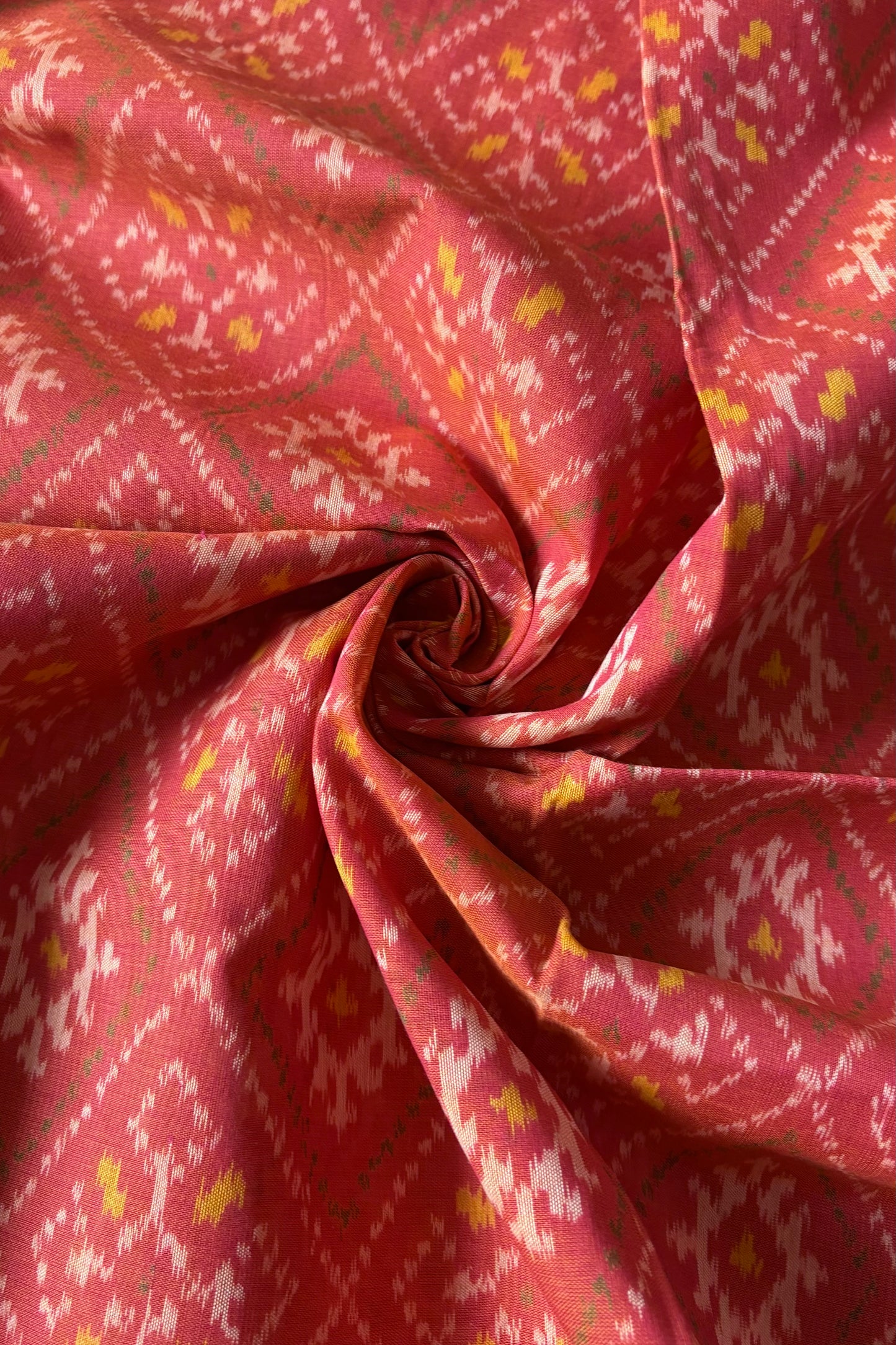 Single Ikkat Patola Saree - Dual Tone Orange