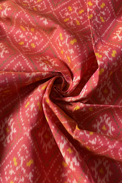 Single Ikkat Patola Saree - Dual Tone Orange
