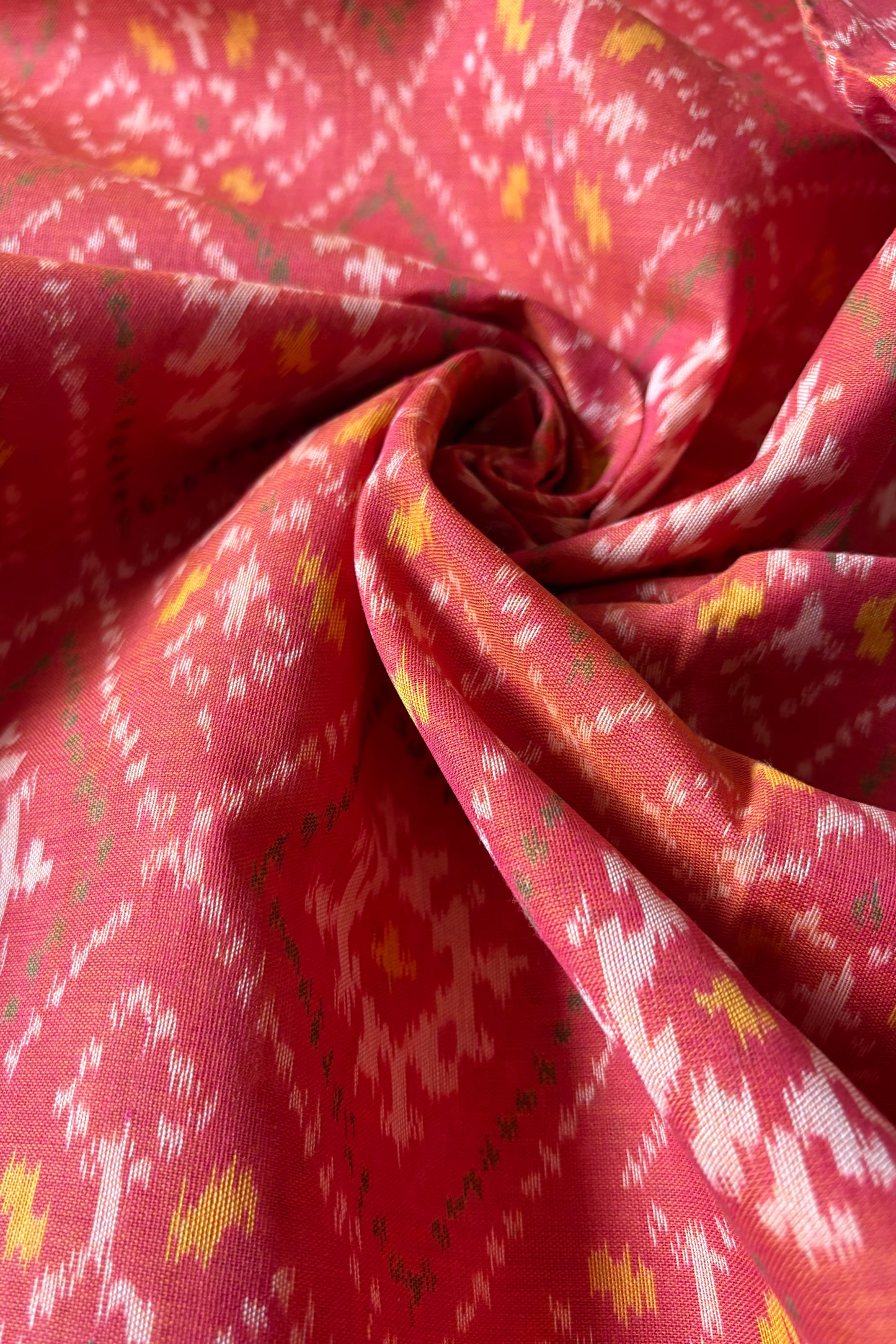Single Ikkat Patola Saree - Dual Tone Orange