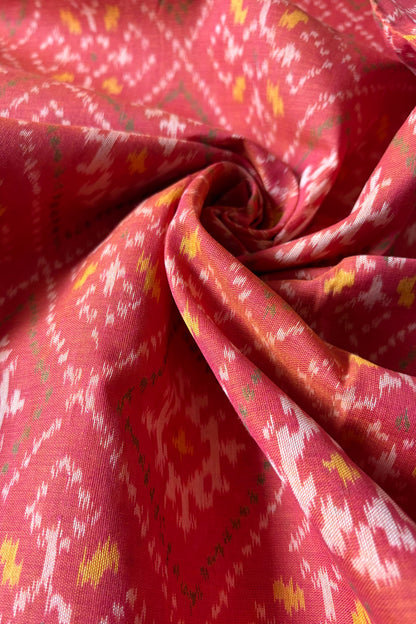 Single Ikkat Patola Saree - Dual Tone Orange