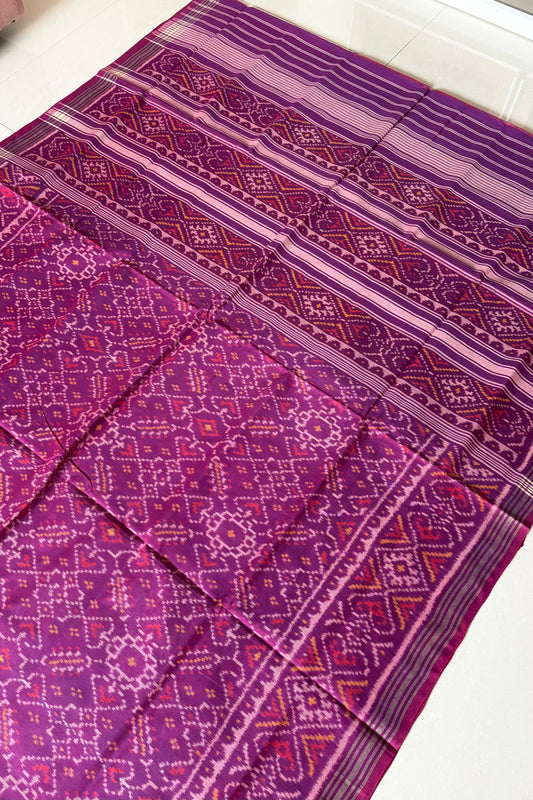 Single Ikkat Patola Saree - Dual Tone Purple