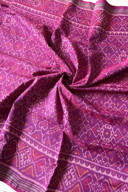 Single Ikkat Patola Saree - Dual Tone Purple