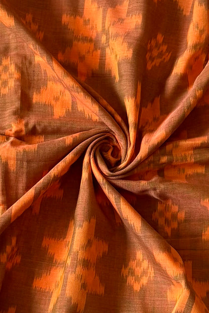 Odisha Ikkat Cotton Saree- Orange
