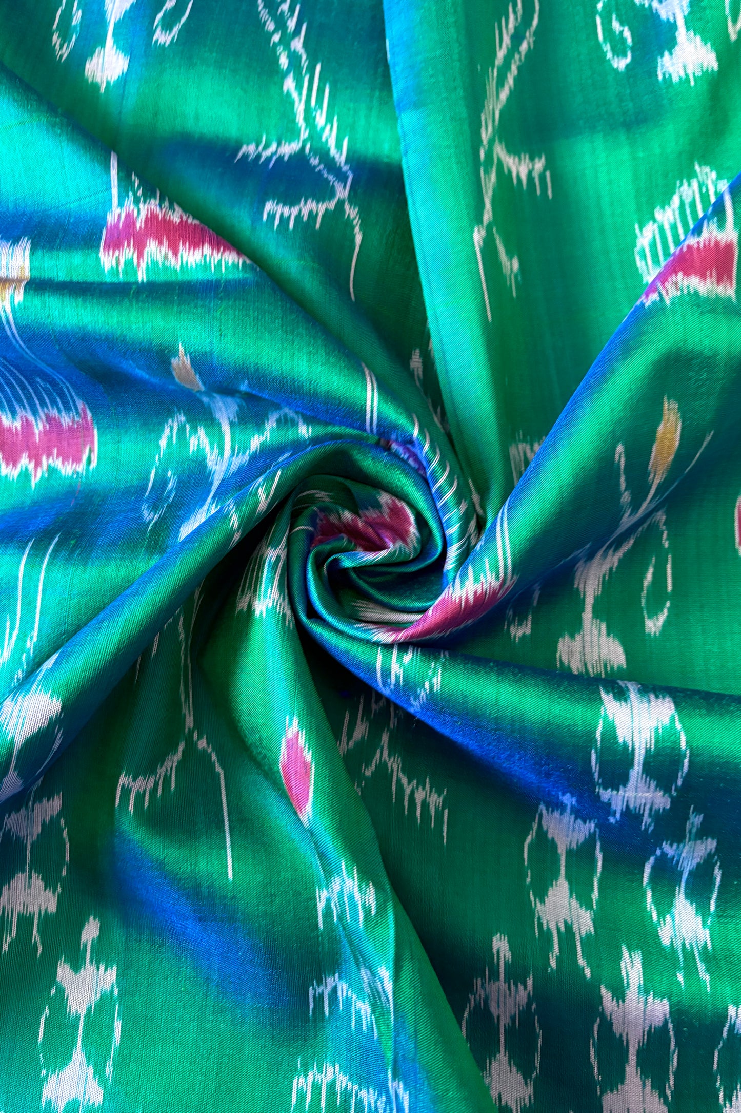 Exclusive Odisha Ikkat Pure Silk Saree- Shot Green