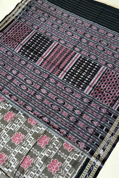 Odisha Ikkat  Cotton Saree- Dark Olive